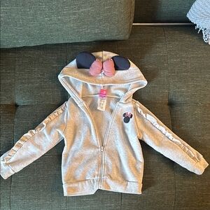 Mini Mouse and Daisy Girls Hoodie with Adorable Ears and Ruffle Sleeves
